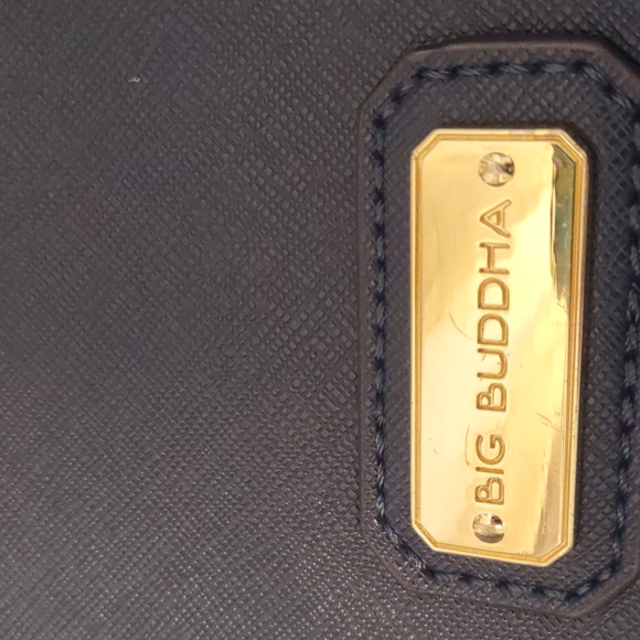 Big Buddha Navy/Orange Perforated Vegan Leather Tote - Picture 13 of 16